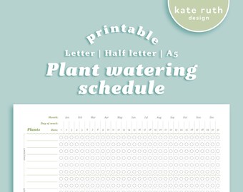 Plant Watering Schedule Printable