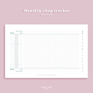 Monthly Sleep Tracker Printable image 4