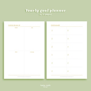 Yearly Goal Planner Printable - Etsy