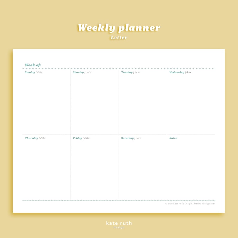 Weekly Planner Printable Etsy Weekly Planner Printable Etsy