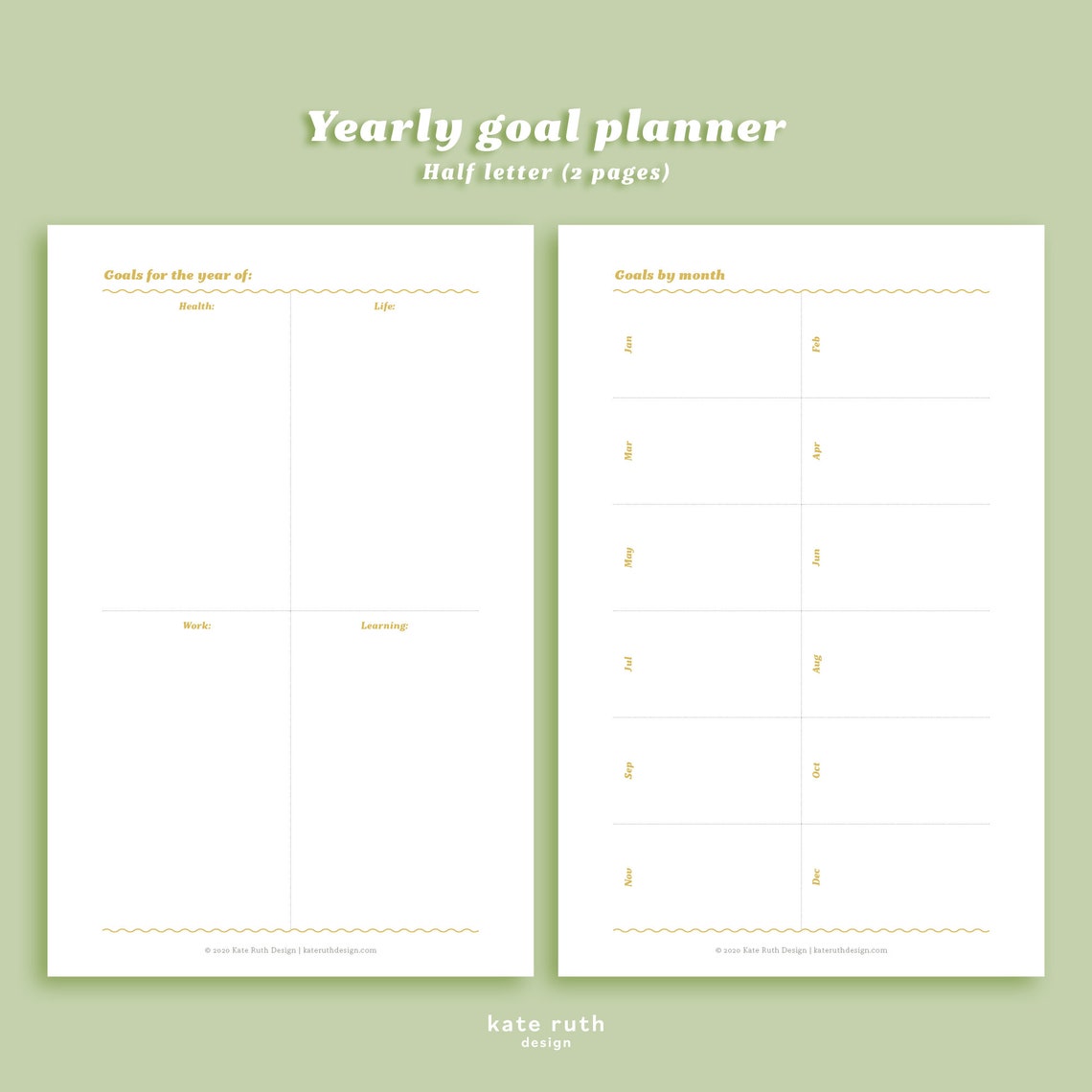 Yearly Goal Planner Printable - Etsy