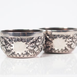 Antique, Victorian, Silver Salts, bowls, By A.J. Zimmerman 1893