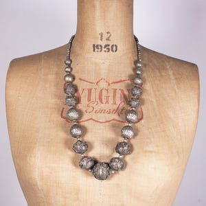 Antique Yemeni / Bedouin Silver Necklace | Tribal Filigree Beads 26.5