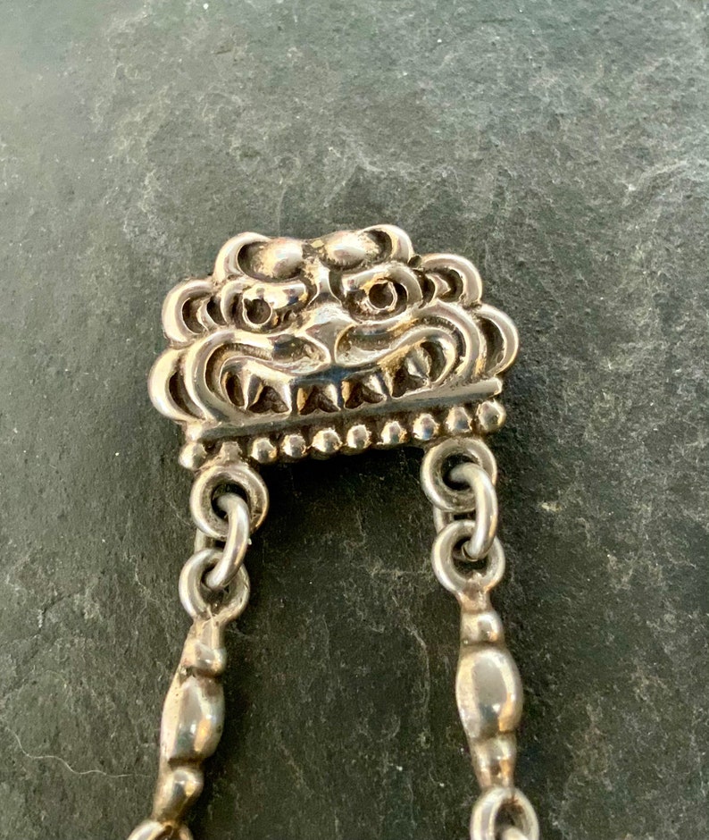 Lion Brooch With Repousse Silver Work 1920 20g Chinese Export Silver Foo Dog