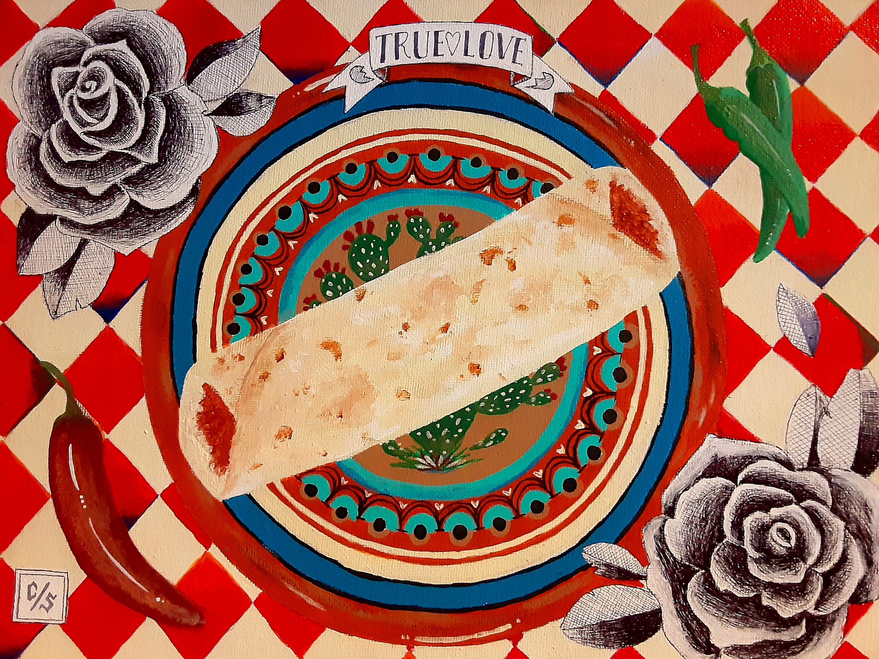 Original Painting Burrito Border Art Juarez El Paso New Etsy