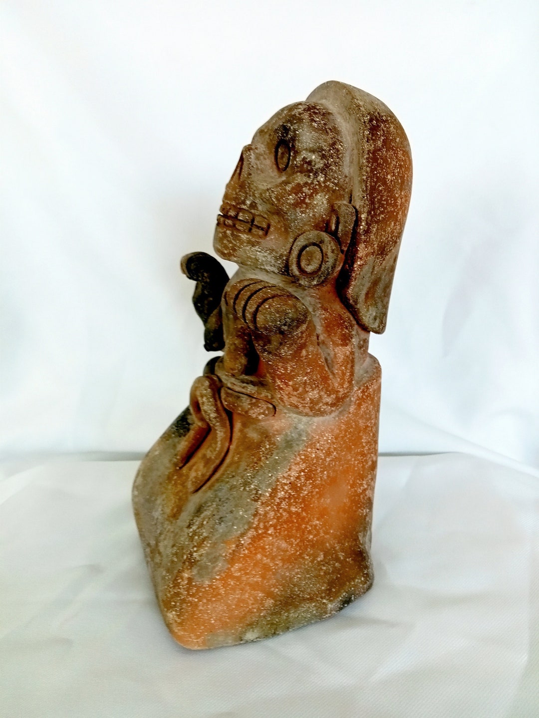 Mictecacihuatl Goddess Altar Figure, Ceramic Handmade Handbuilt Natural