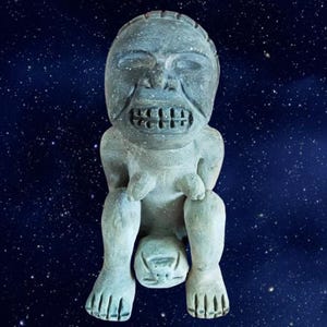 Handmade Tlazalteotl Figure, Clay Ceramic Folk Art, Home Decor Aztec Mexica Sculpture Oaxacan Mexican Folk Art Handfired Handbuilt for Altar