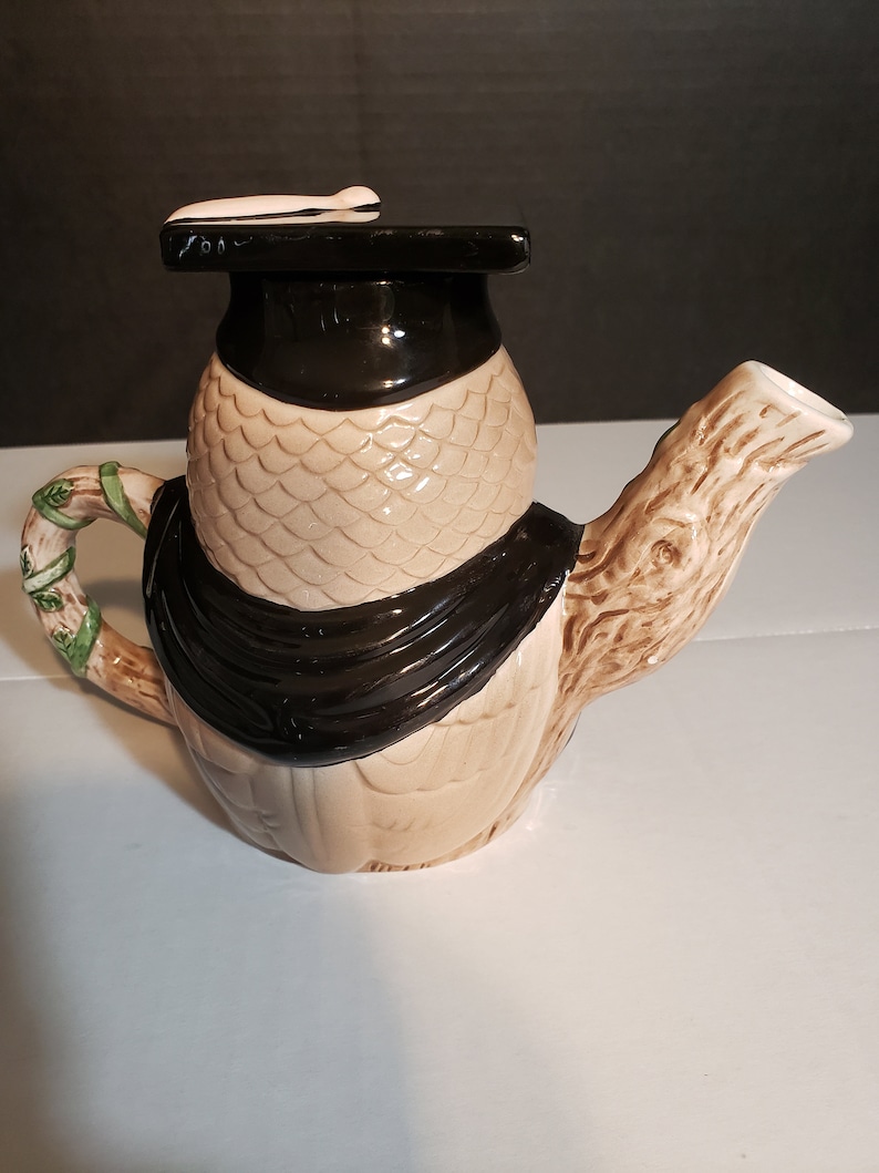 Vintage Andrea By Sadek Owl Teapot Wearing Graduation Cap