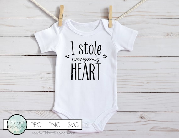 Download I Stole Everyone S Heart Svg For Commercial Use Baby Quotes For Onesie Baby Gift Baby Svg Cut Files For Cricut And Silhouette Clip Art Image Files Craft Supplies Tools Vadel Com