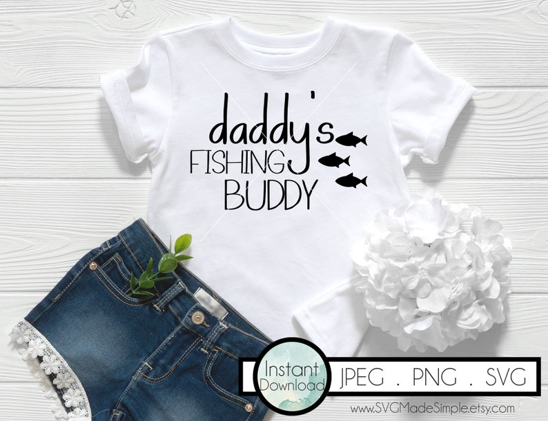 Download Daddy's Fishing Buddy SVG for Commercial Use and Instant | Etsy
