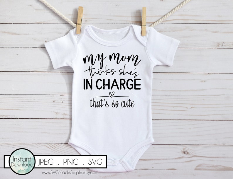Baby Vests Bodysuits Baby Grows Mummy Thinks She's in Charge Cotton Unisex