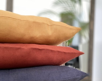 Washed Linen Pillowcase: Natural Soft Linen Pillow Cover, Multi Colour