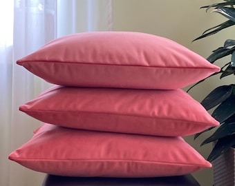 Coral Velvet Pillow Cover: Soft Knit Throw Pillow