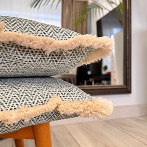 Turquoise Geometric Pillow Cover, Geometric Pattern Cushion, Geometric Chenille Pillow Cover, 14x14, 20x20, 22x22 , 24x24, 26x26