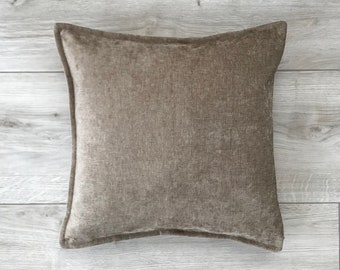 Taupe Chenille Pillow Cover, Dusty Brown Chenille Pillow Cover, Dusty Brown Sofa Pillow, Taupe Home Decor, 14x14, 24x24, 26x26, 22x22