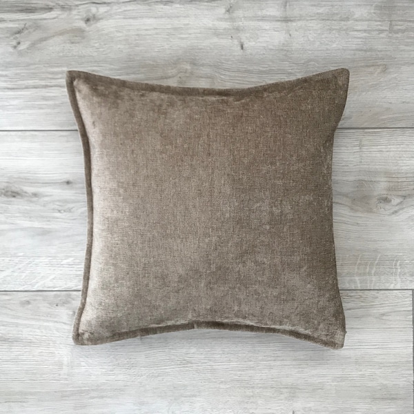 Taupe Chenille Pillow Cover, Dusty Brown Chenille Pillow Cover,  Dusty Brown Sofa Pillow, Taupe Home Decor,  14x14, 24x24, 26x26, 22x22