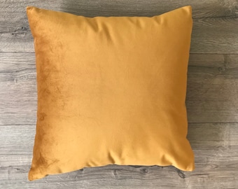 Dark Gold Velvet Throw Pillow Cover, Brown Rust Velvet Throw Pillow Cover, Brown Rust Cushion Cover 14x14, 20x20, 22x22, 24x24, 26x26