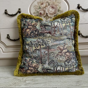 Tapestry  Pillow Cover With Cotton Fringe , Boho Decorative Pillow, More Color Cotton Fringe, 20x20,  24x24,26x26