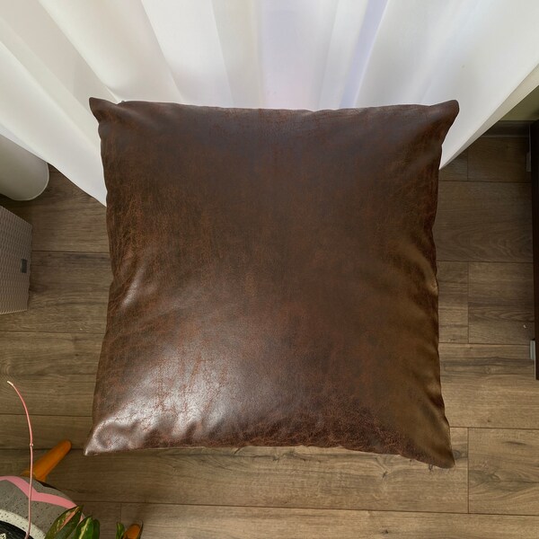 Leather Pillow Etsy