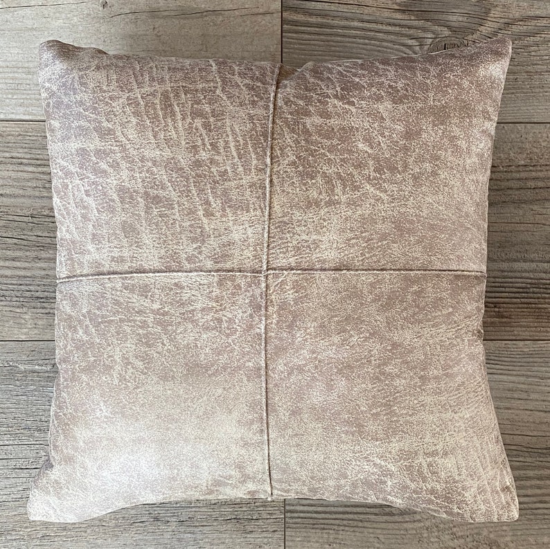 24x24 Aged BlackBrown Pillow Vegan Terracotta Faux Leather Pillow 26x26 Ivory-Brown Vegan Leather vegan sofa pillow 22x22