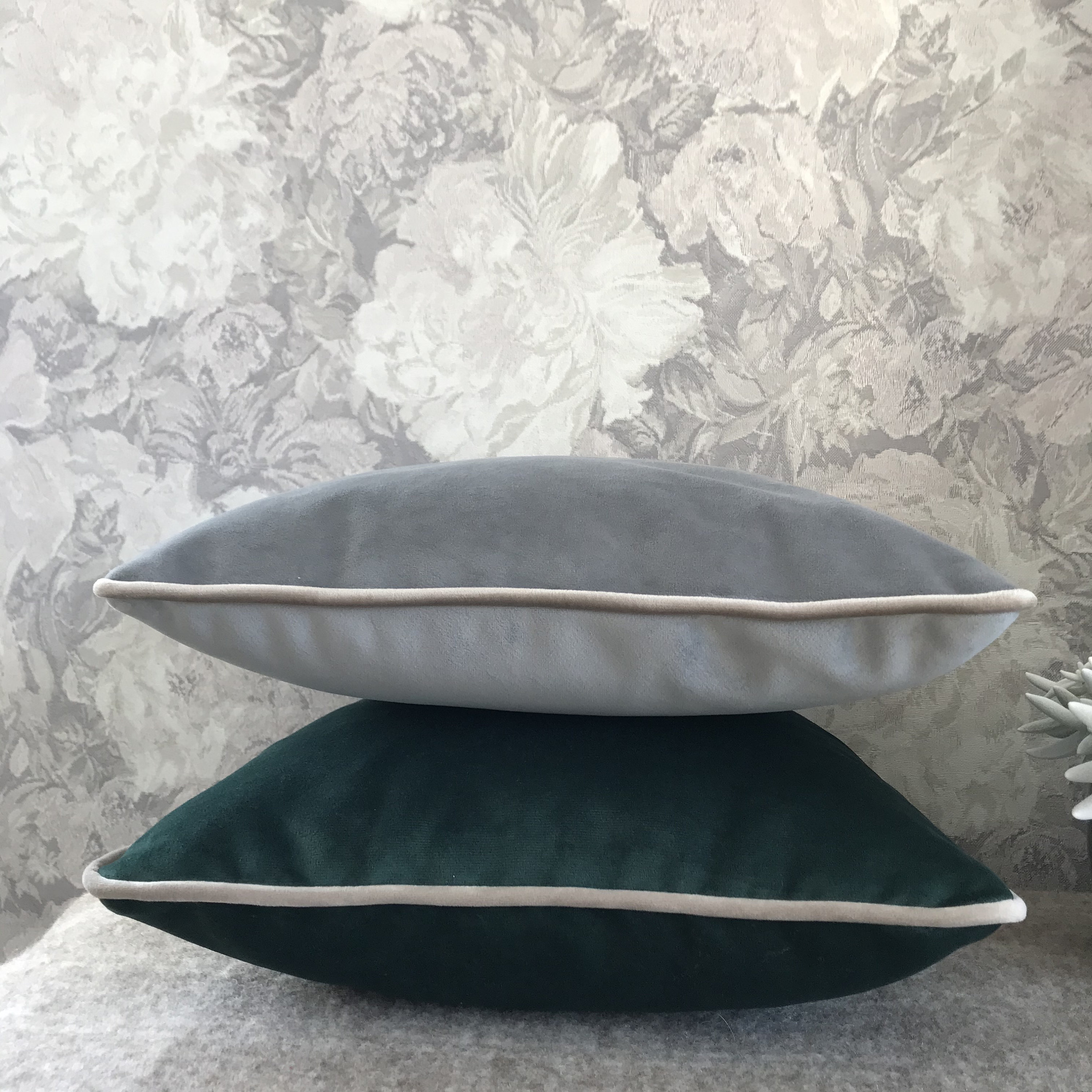 Forest Green Velvet Pillow Cover Ivory Cream Velvet Cushion Etsy