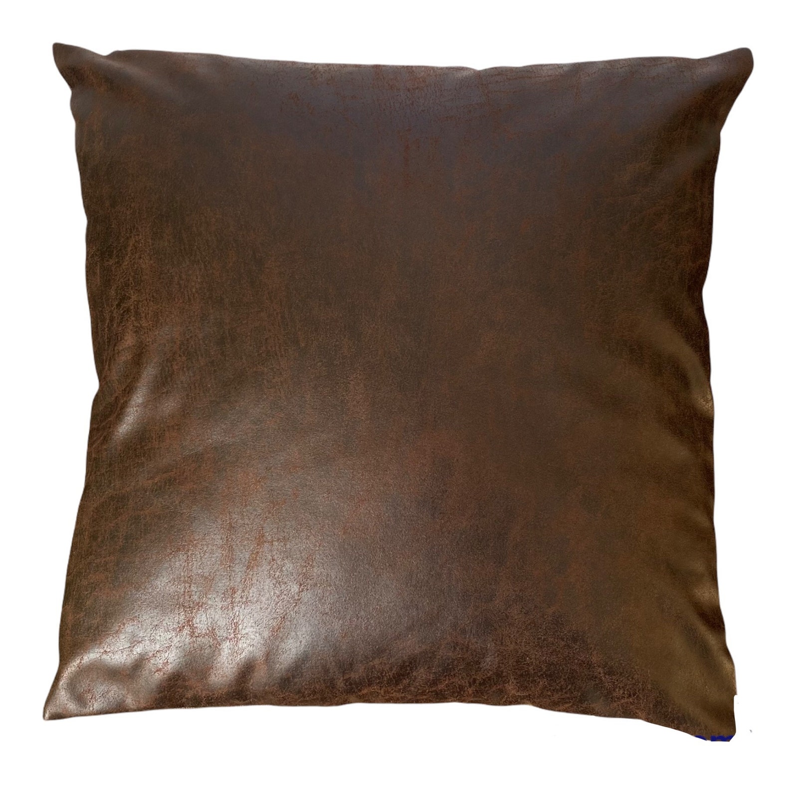 Faux Leather Pillow Cover Brown Textured Pillow Dark Brown Etsy UK