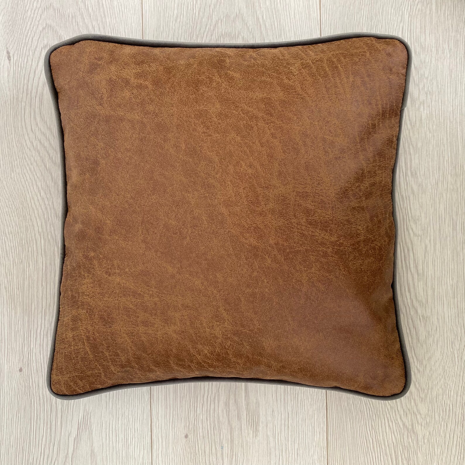 Cognac Brown Vegan Leather Pillow Covers Terracotta Faux Etsy