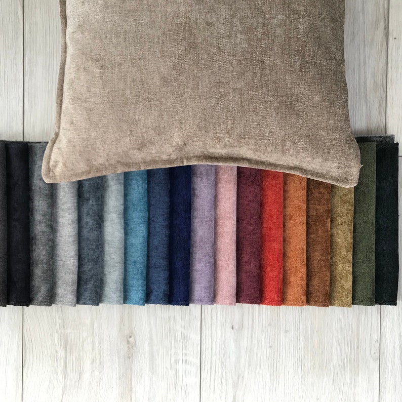 Chenille Pillow Cover: Various Colors & Sizes, Decorative Throw Pillow image 1