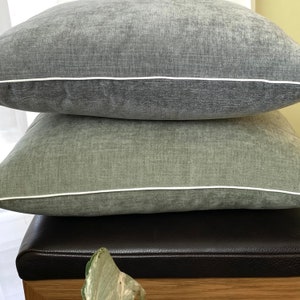 Sage Green Pillow Cover, Light Mint Chenille Pillow