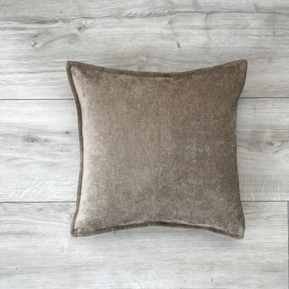Taupe Chenille Pillow Cover: Light Brown Sofa Pillow