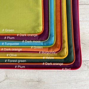 Housse de coussin en velours, coussin en velours plus de couleurs, coussin en velours multicolore, 14 x 14, 20 x 20, 22 x 22, 24 x 24, 26 x 26 image 7