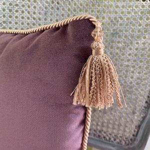 Royal Purple  Pillow Cover With Tassel, Royal Lilac Velvet Pillows, Purple velvet pillow , Lavender Throw Pillow, 14x14, 16x16, 18x18, 20x20