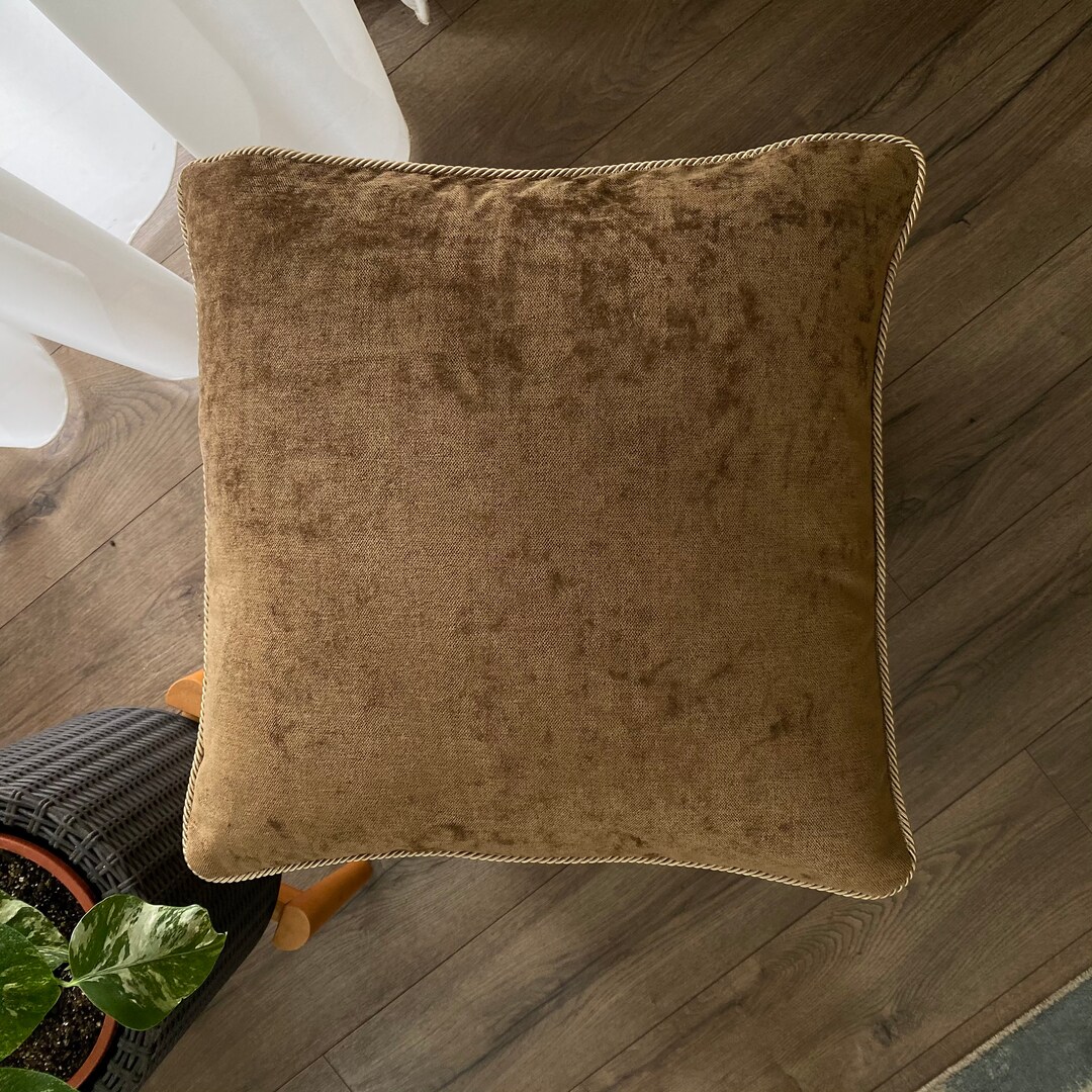 Brown Chenille Pillow Cover, Walnut Brown Pillow Cover , Solid Brown