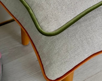 Heavyweight Natural Linen Pillowcase with More  Colour Piping, Natural Linen Pillowcases, Natural Linen Pillowcases 26x26, 24x24, 22x22