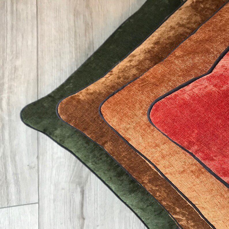 Green Moss Pillow Cover Green Chenille Pillow Dark Khaki Etsy