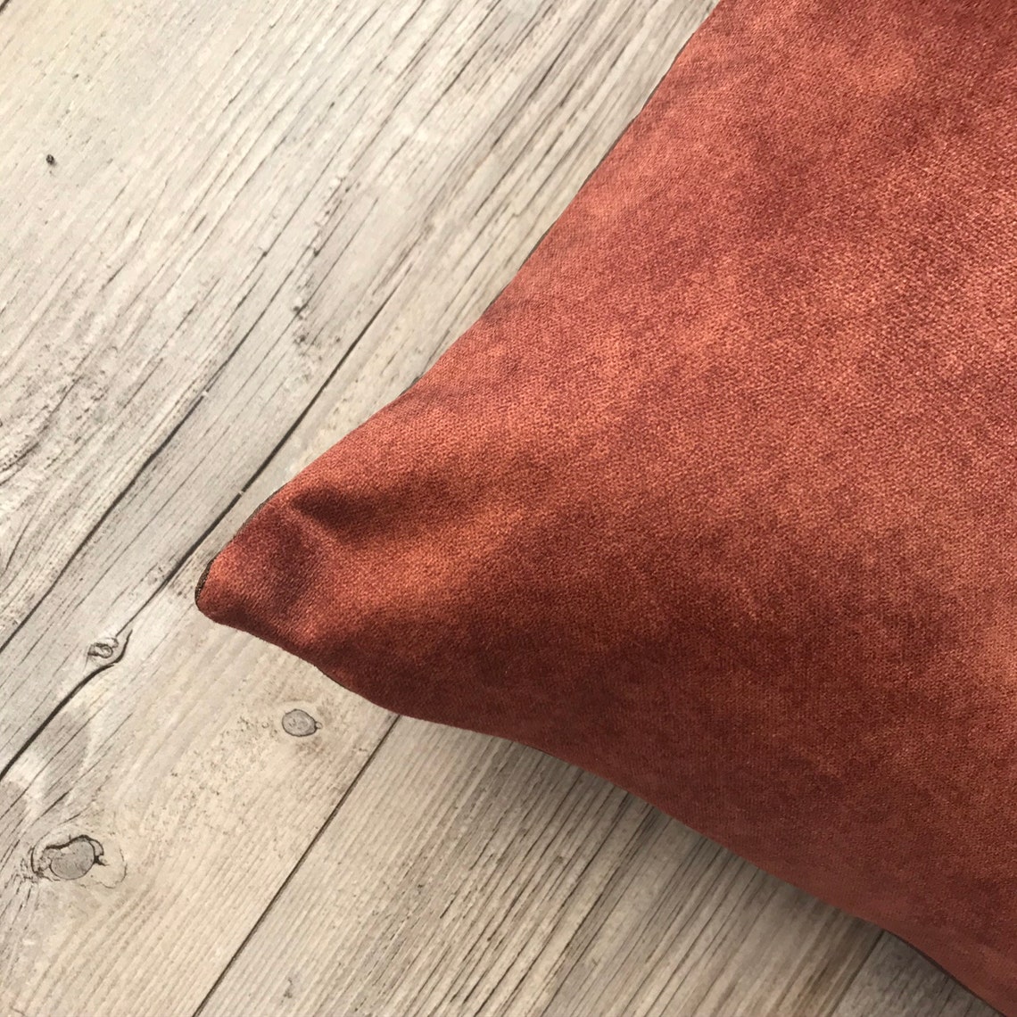 Plum Velvet Throw Pillow Cover Thick Rust Velvet Pillow Etsy