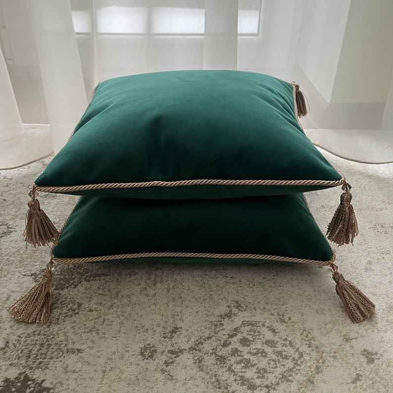 Christmas Green Pillow Cover Emerald Green Pillow With Etsy