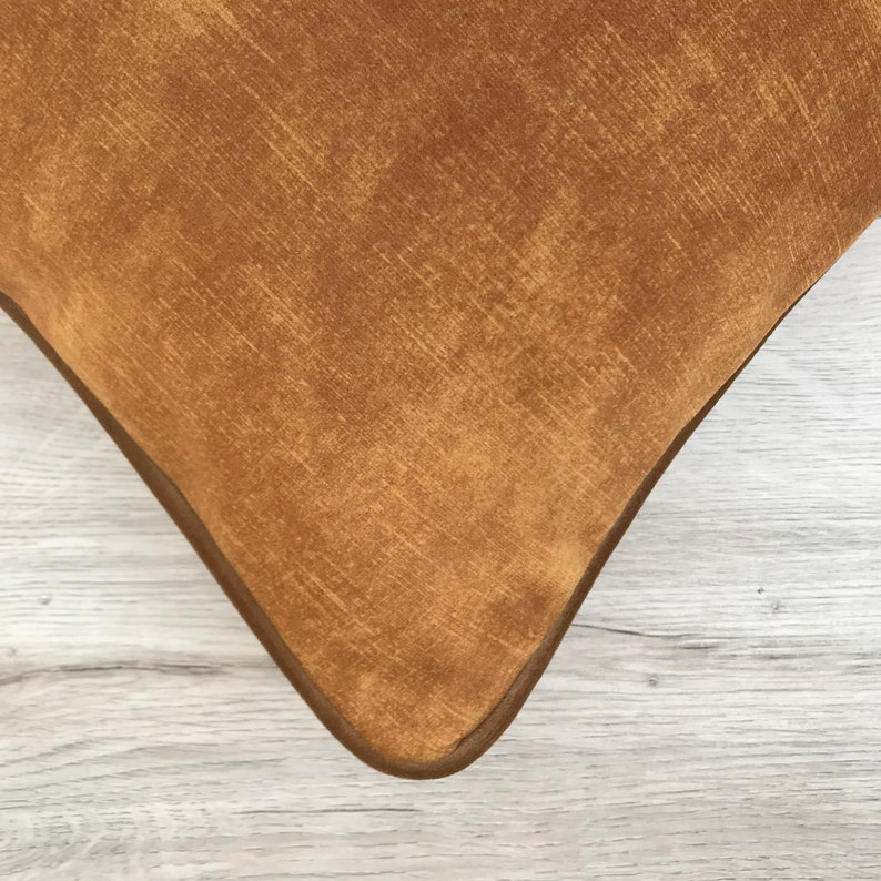 Dusty Chestnut Velvet Pillow Cover , Light Caramel Velvet Pillow Cover, Dusty Olive Green Velvet Pillow Cover, 20x20, 22x22, 24x24, 26x26 image 8