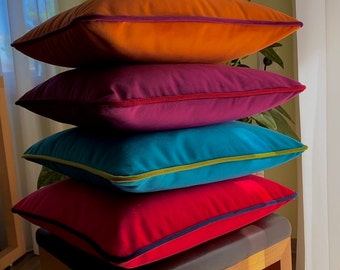 Velvet throw pillow cover, More colour throw velvet pillow, multi colour velvet pillow,  14x14, 20x20, 22x22, 24x24, 26x26