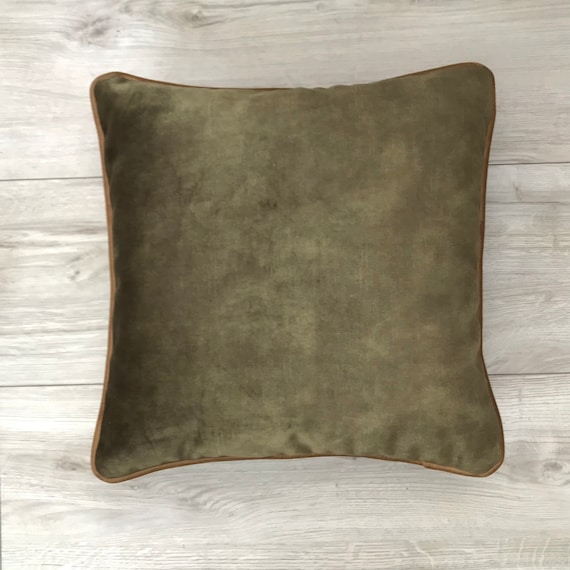 Thick Olive Green Velvet Pillow Cover: Decorative Sofa Cushion - Etsy