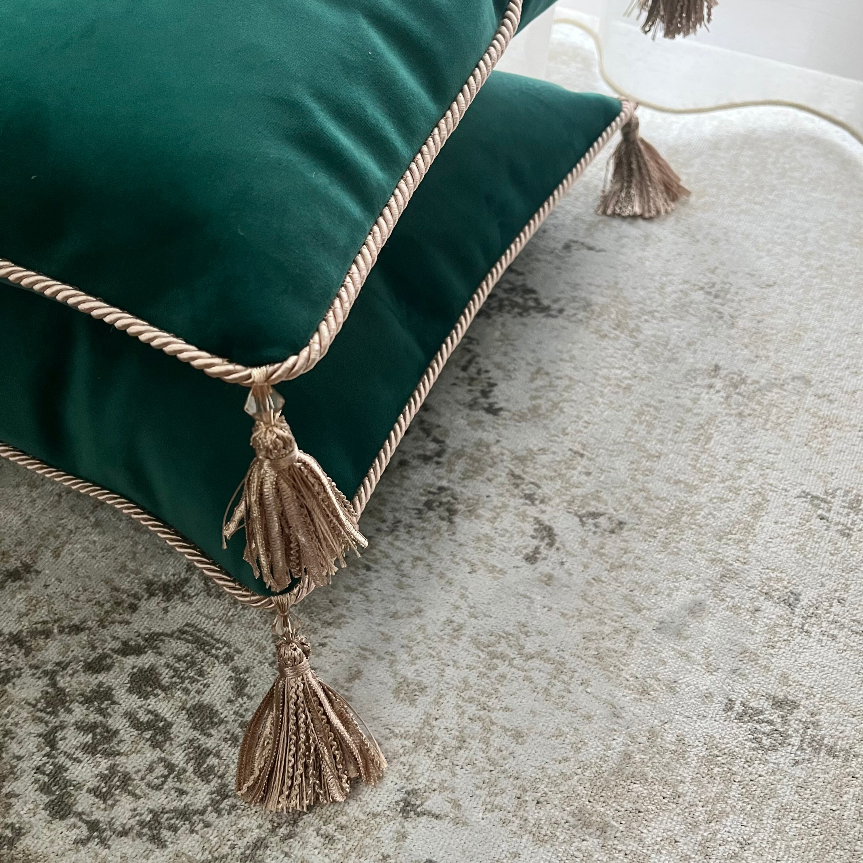 Emerald Green Pillow Cover Emerald Green Pillow With Tassel Etsy