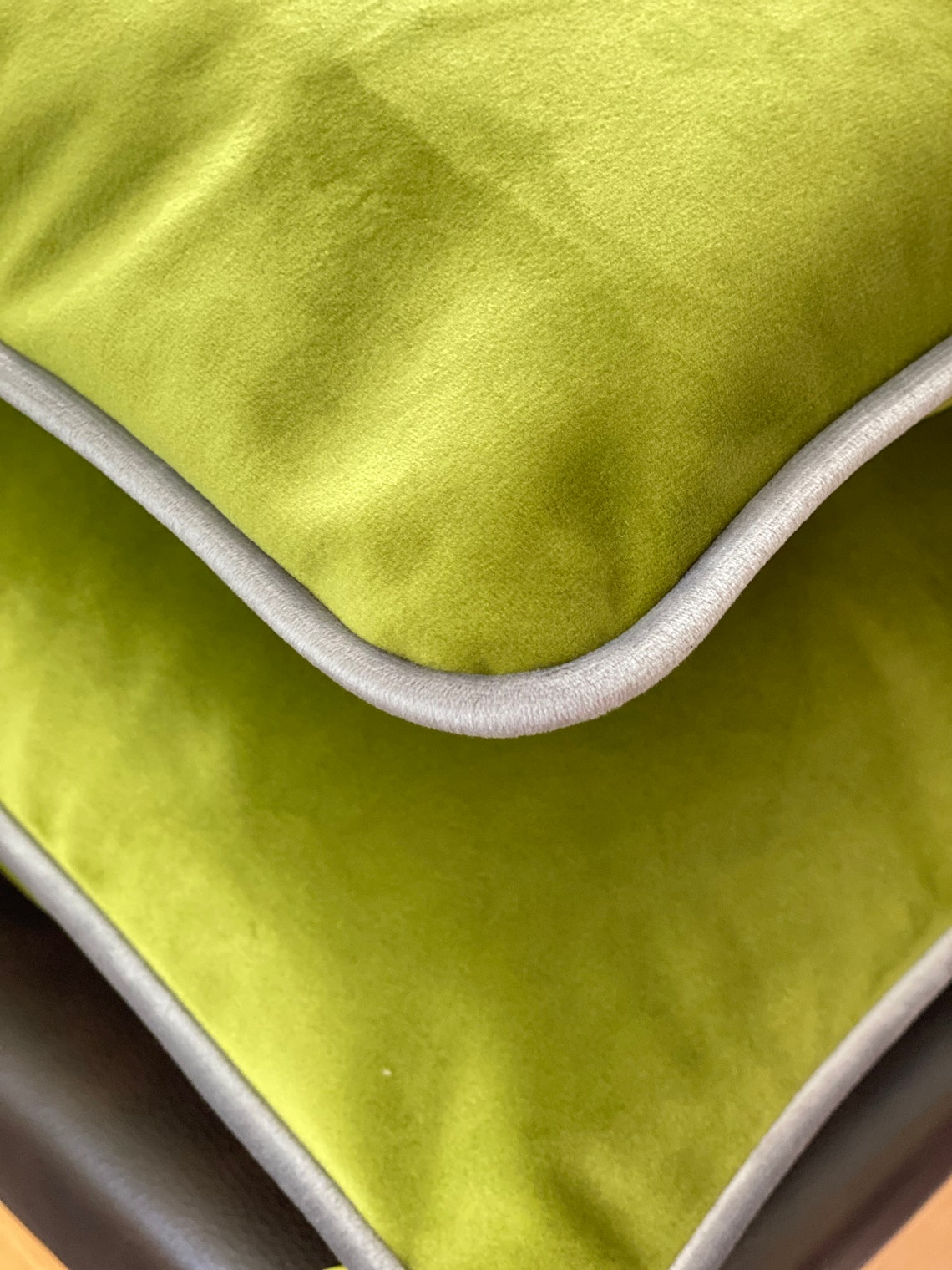 Green Apple Velvet Pillow Cover Green Throw Pillow Covers Etsy