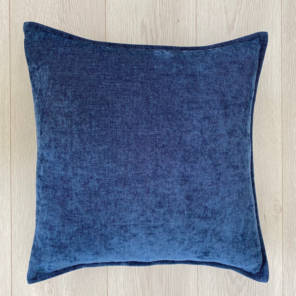 Denim Blue Chenille Pillow Cover Solid Blue Pillow Covers Etsy