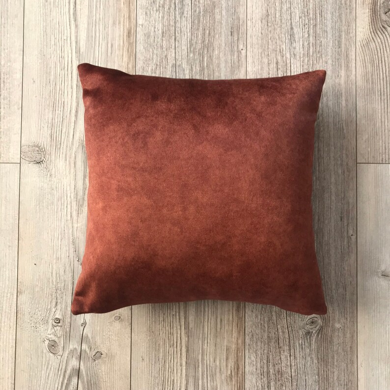 Plum Velvet Throw Pillow Cover Thick Rust Velvet Pillow Etsy