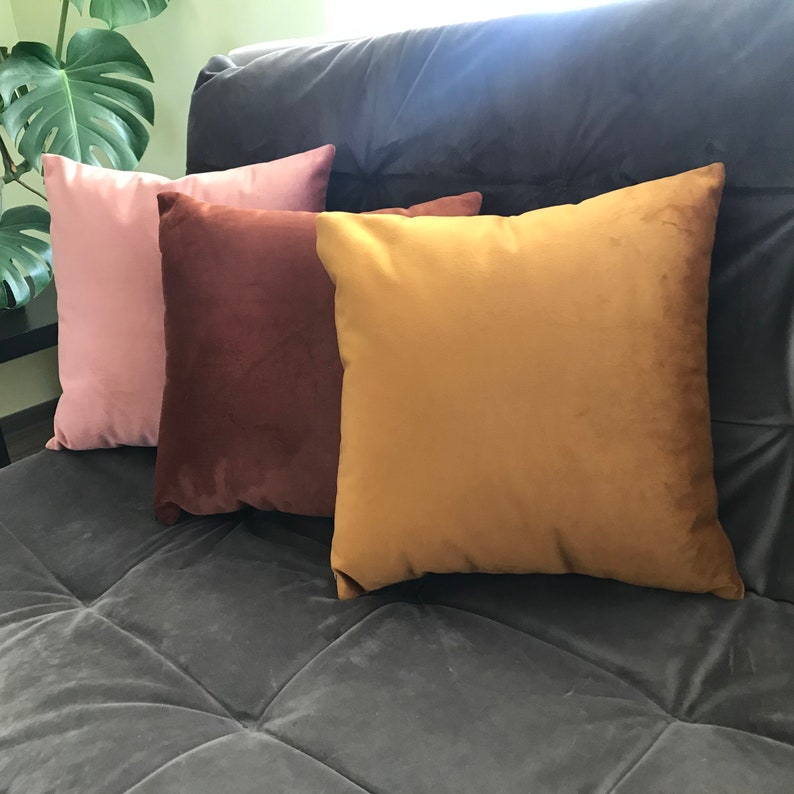Dusty Pink Throw Pillow Cover Blush Velvet Pillow Solid Etsy