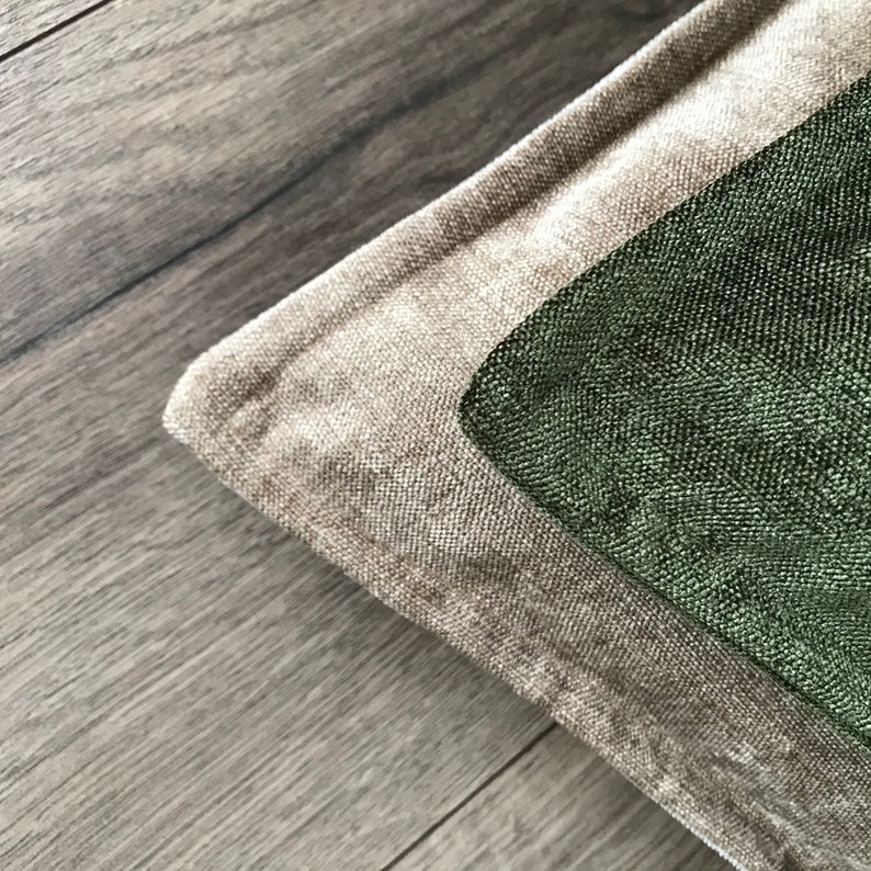 Dark Moss Green Pillow Cover Green Chenille Pillow 22x22 Etsy