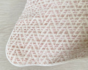 Funda de almohada de patrón beige rosa, almohada lumbar neutra, funda de almohada de tiro texturizado, patrón geométrico, 14x14, 20x20, 22x22, 24x24, 26x26