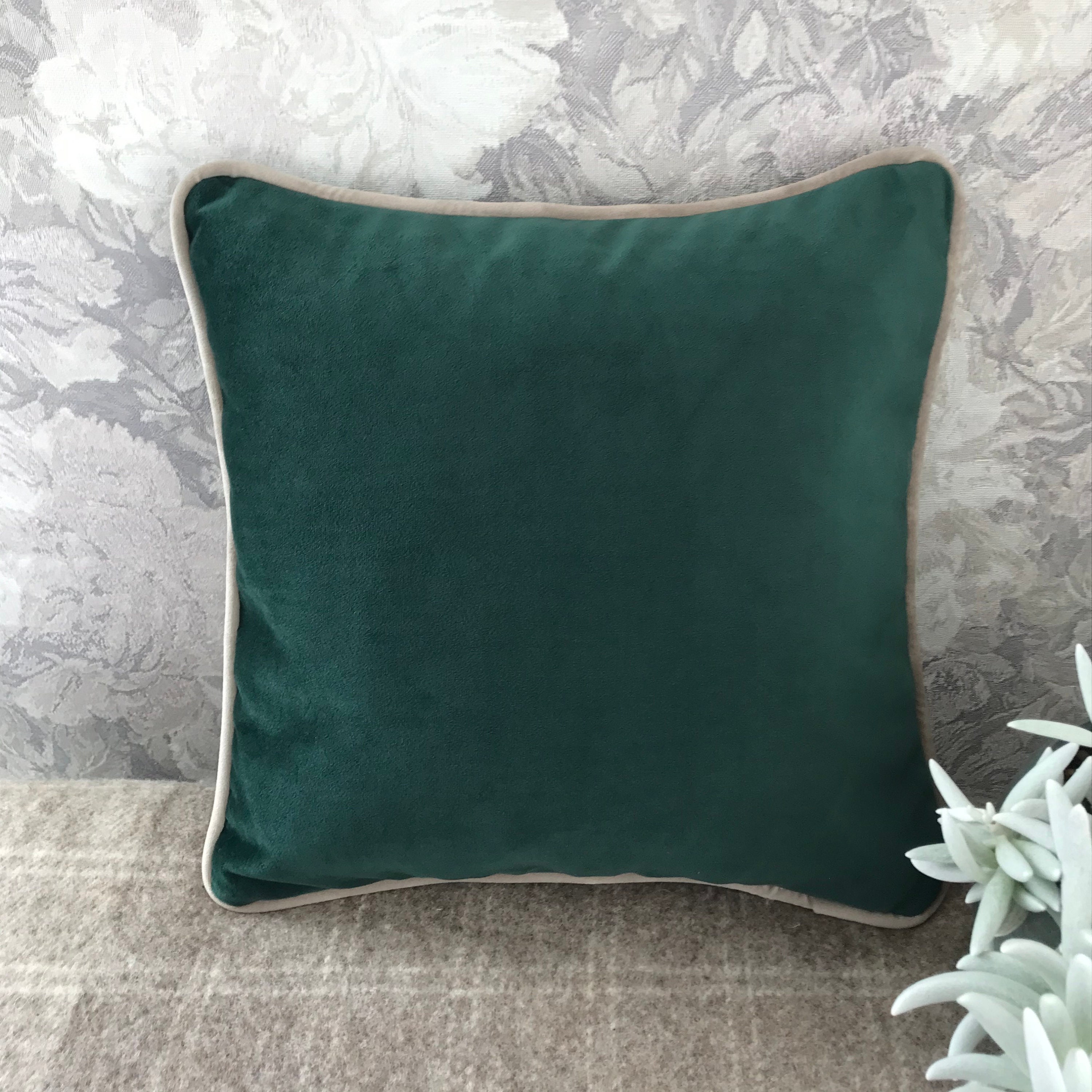 Forest Green Velvet Pillow Cover Ivory Cream Velvet Cushion Etsy
