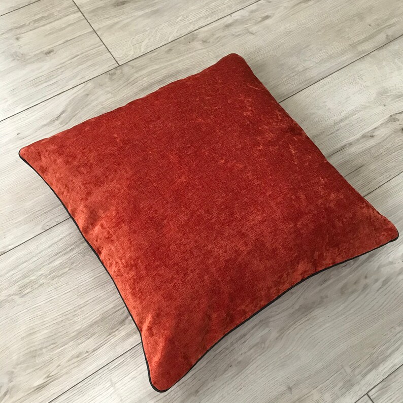 Burnt Orange Chenille Pillow Cover Chenille Sofa Pillow Etsy
