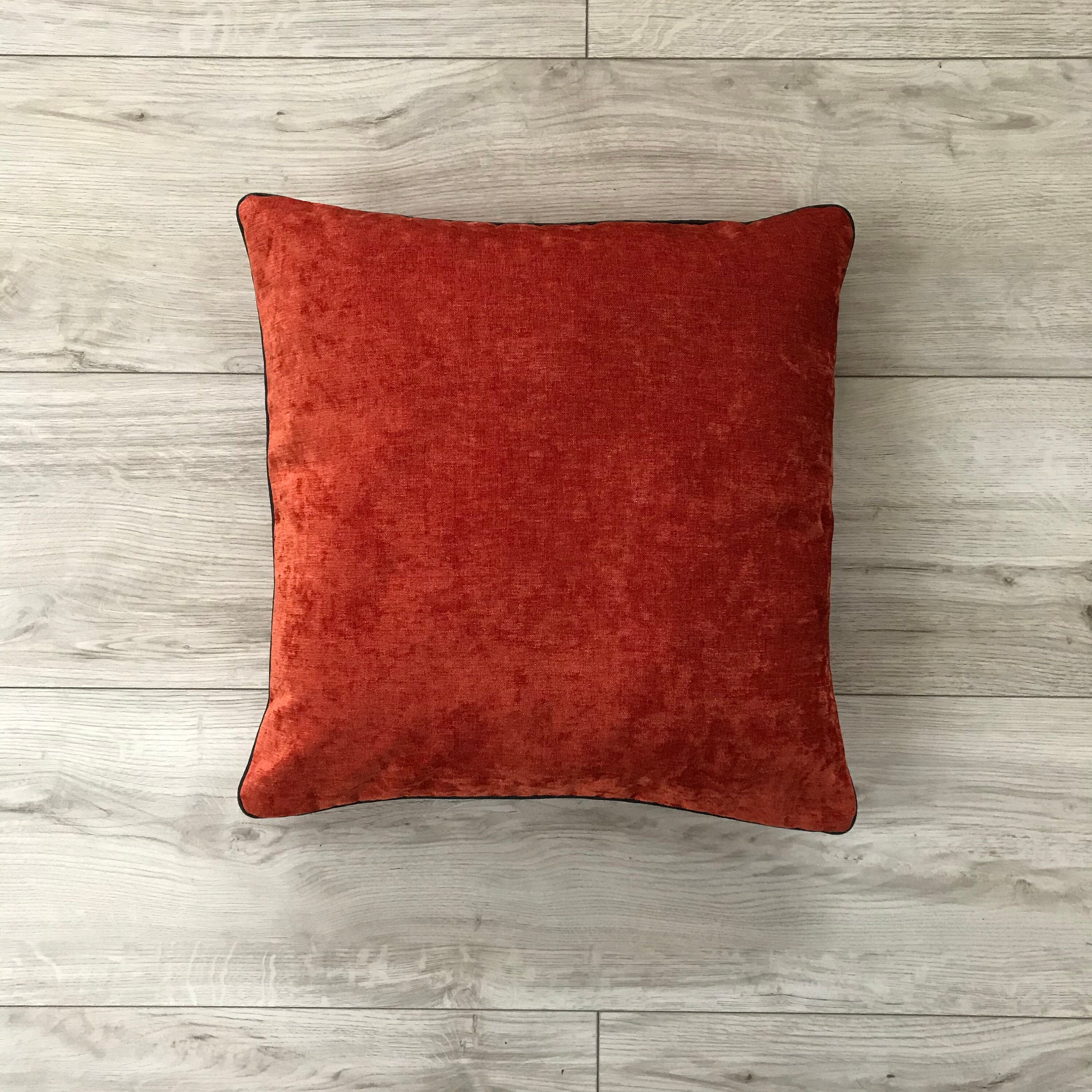 Burnt Orange Chenille Pillow Cover Chenille Sofa Pillow Etsy